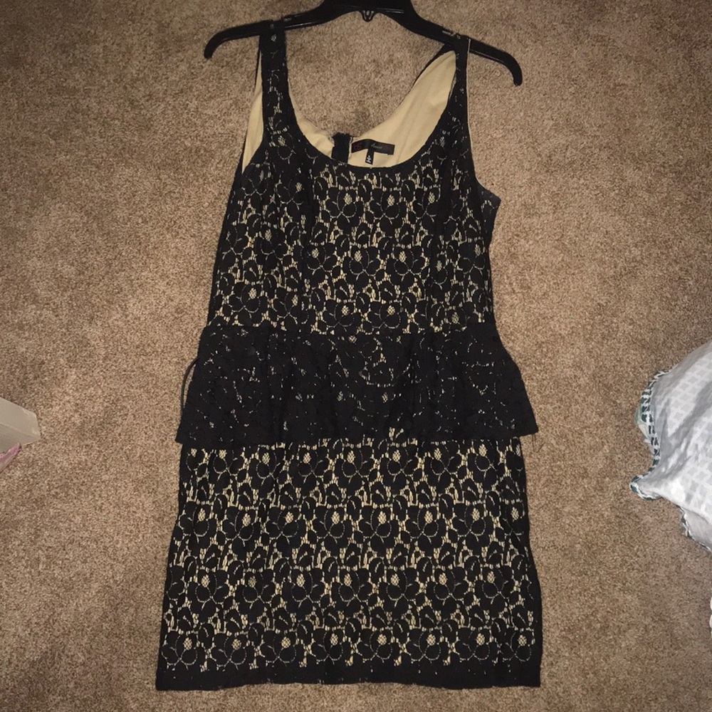 Nude and black cocktail dress
